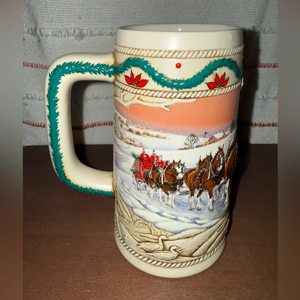Vintage Budweiser 1996 Holiday Stein‎
